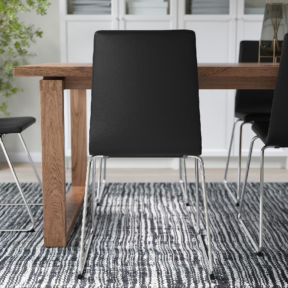 IKEA LILLÅNÄS Sedia Cromato/Bomstad Nero