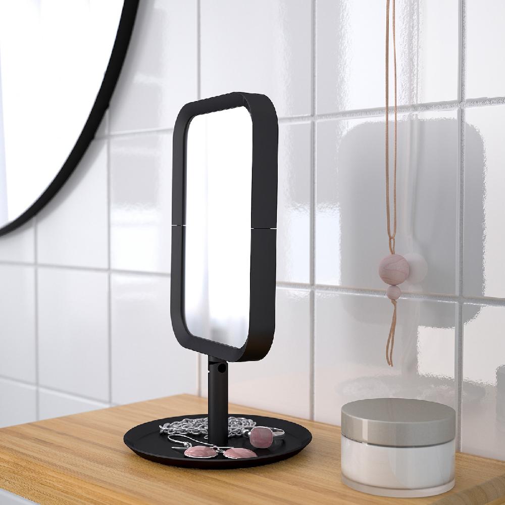 IKEA LINDBYN Specchio Da Tavolo Nero 14x27 Cm