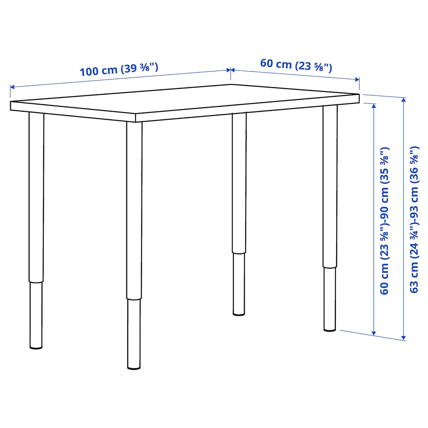 IKEA LINNMON / OLOV Scrivania Bianco 100x60 Cm