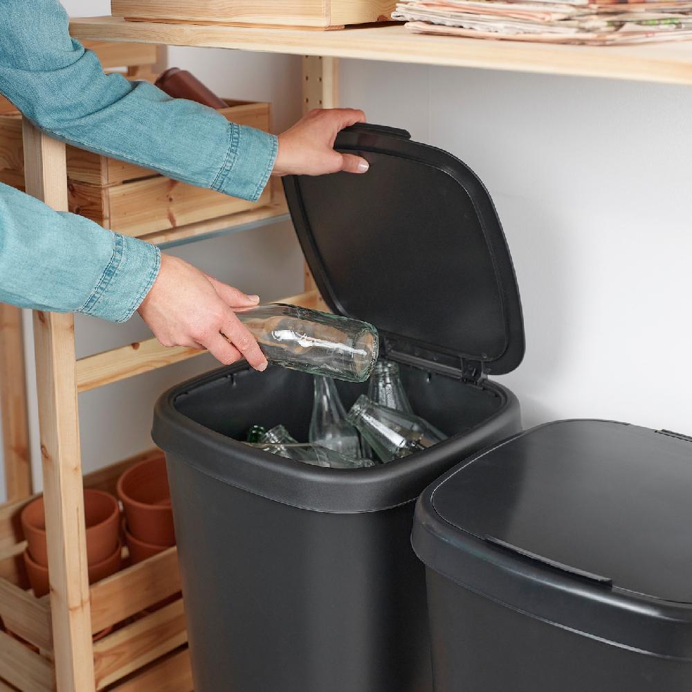 IKEA LÖVKVAST Secchio Con Coperchio Nero 50 L