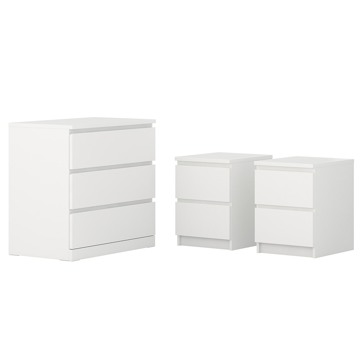 IKEA MALM Set camera da letto 3 pezzi bianco