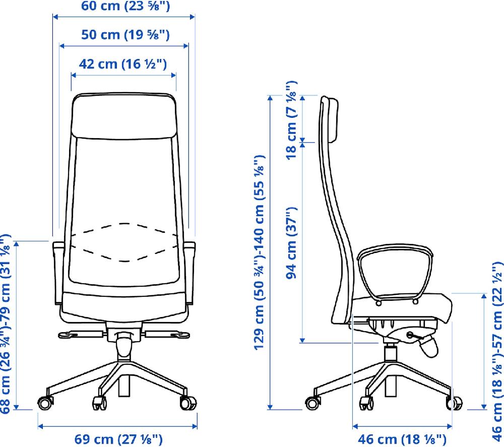 IKEA MARKUS Sedia Da Ufficio Vissle Grigio Scuro
