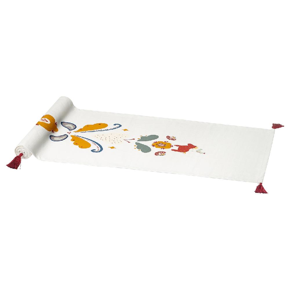 IKEA MÄVINN Runner bianco rosso/nappa 35x130 cm