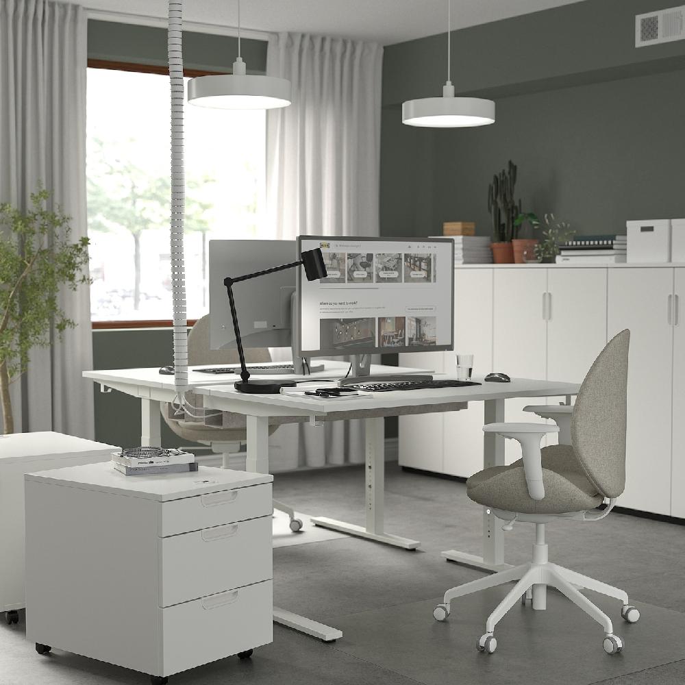 IKEA MITTZON Scrivania Bianco 120x60 Cm