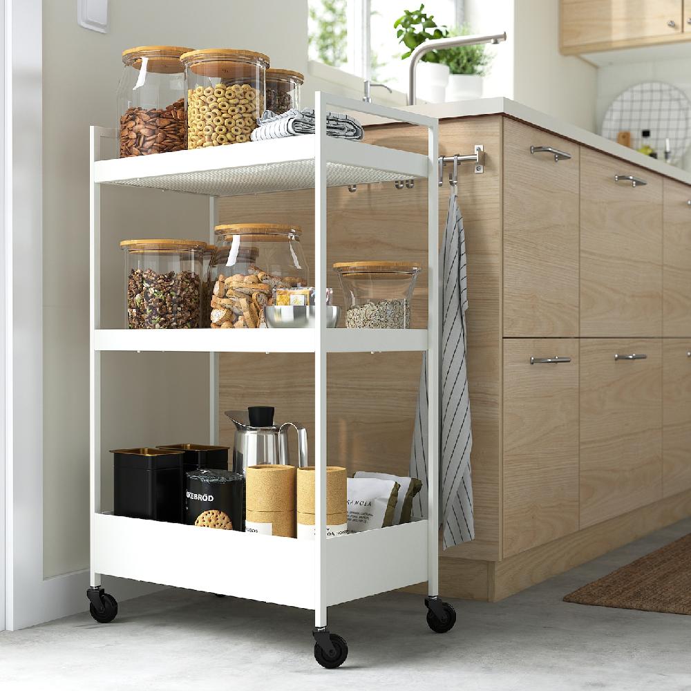 IKEA NISSAFORS Carrello Bianco 50.5x30x83 Cm