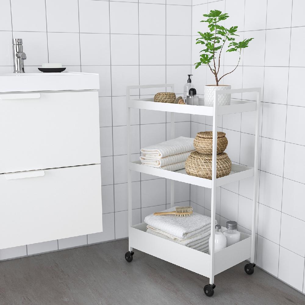 IKEA NISSAFORS Carrello Bianco 50.5x30x83 Cm