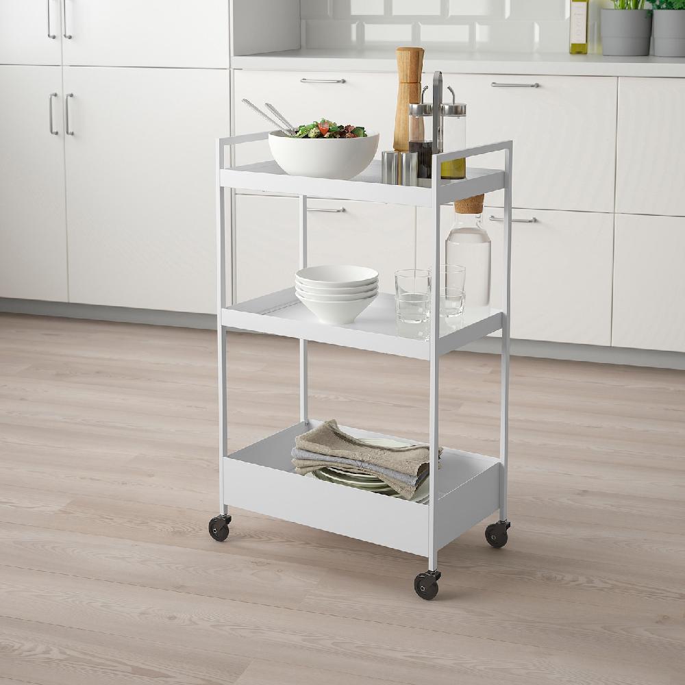 IKEA NISSAFORS Carrello Bianco 50.5x30x83 Cm