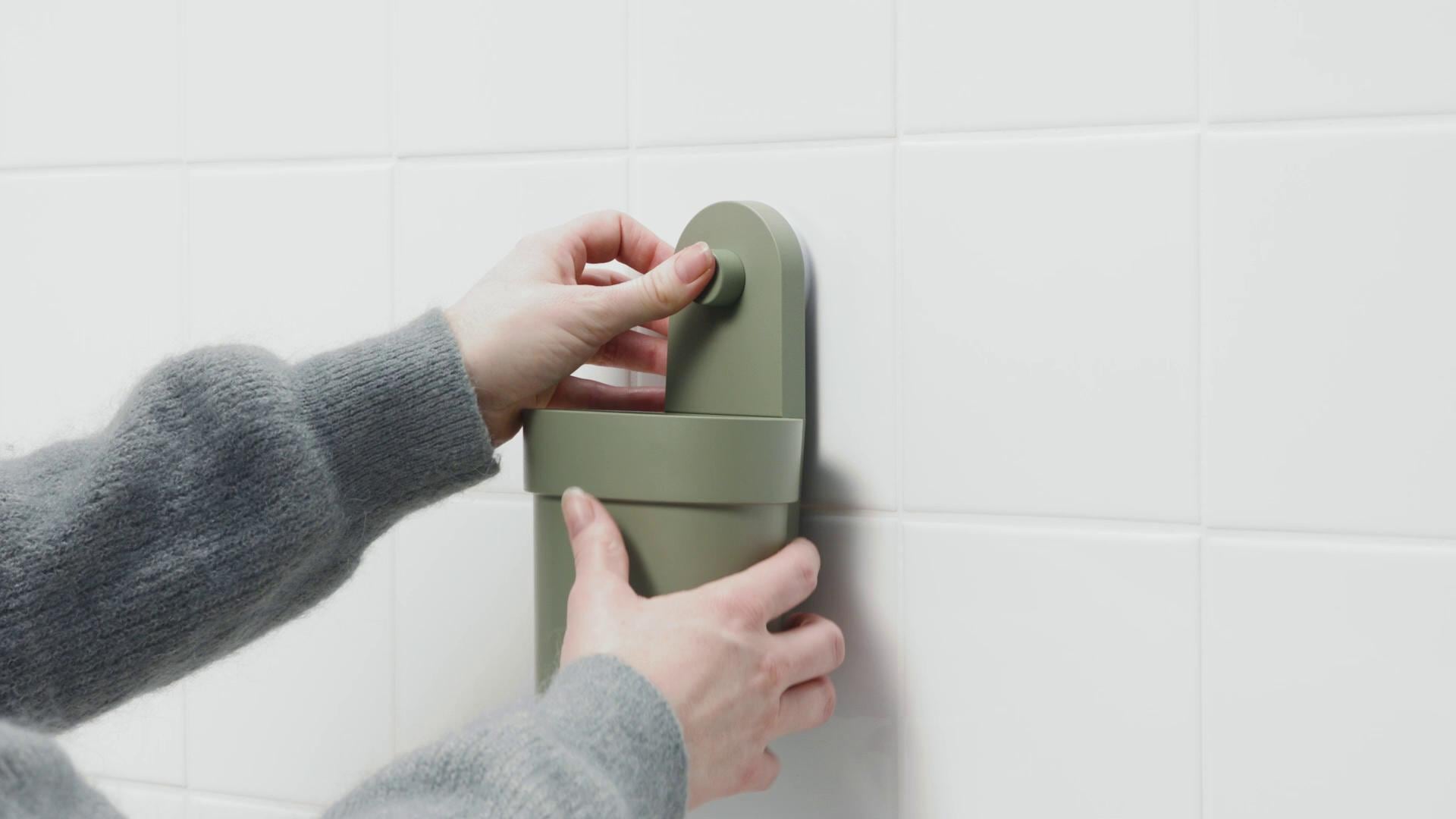 IKEA ÖBONÄS Contenitore Con Ventosa Grigio-verde