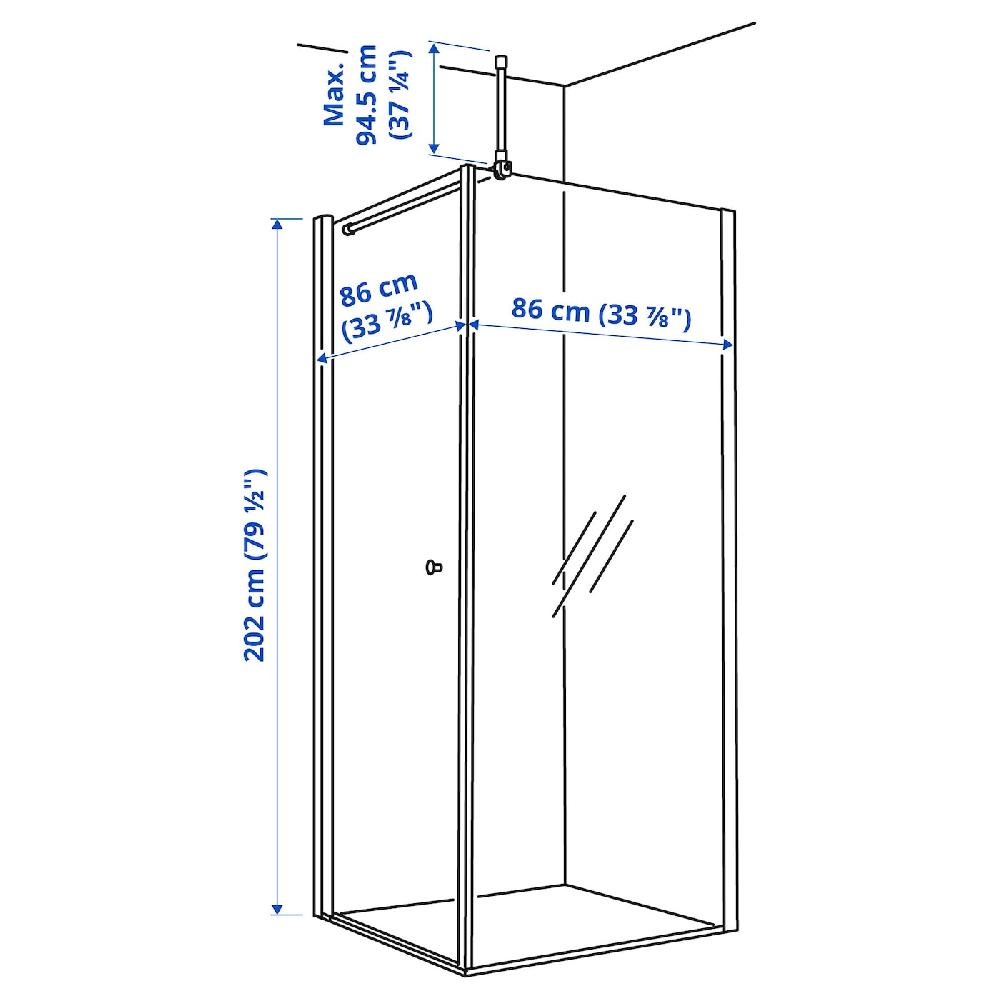 IKEA OPPEJEN Box Doccia 86x86x202 Cm