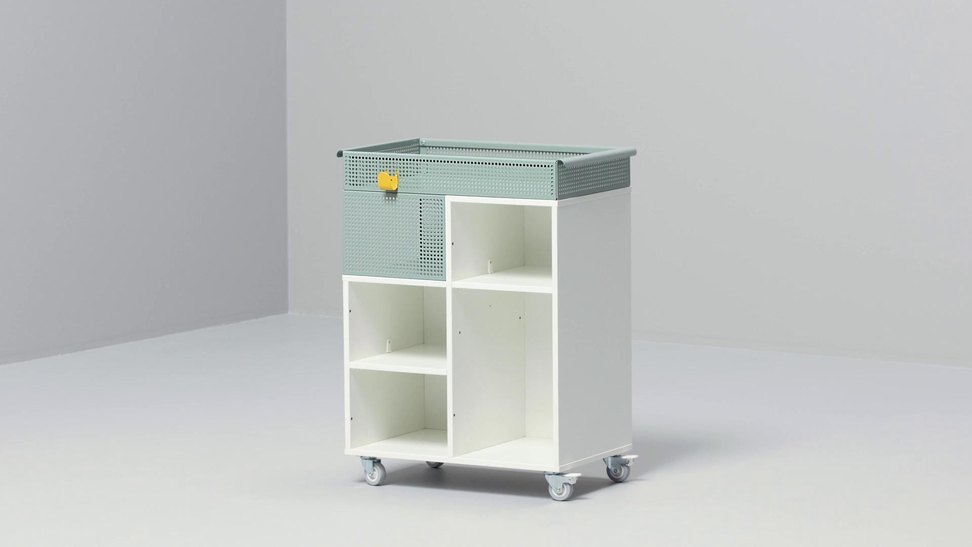 IKEA ÖVNING Carrello Bianco/grigio-verde 54x33 Cm
