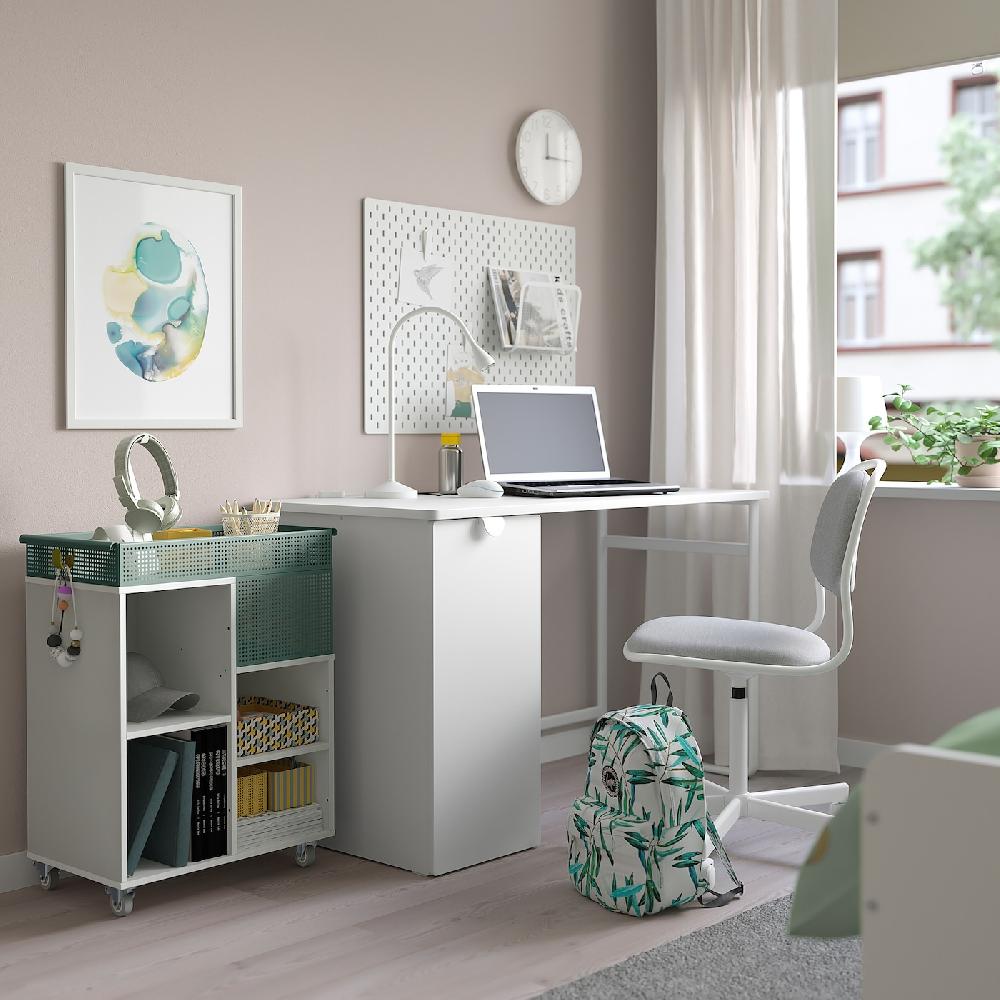 IKEA ÖVNING Carrello Bianco/grigio-verde 54x33 Cm