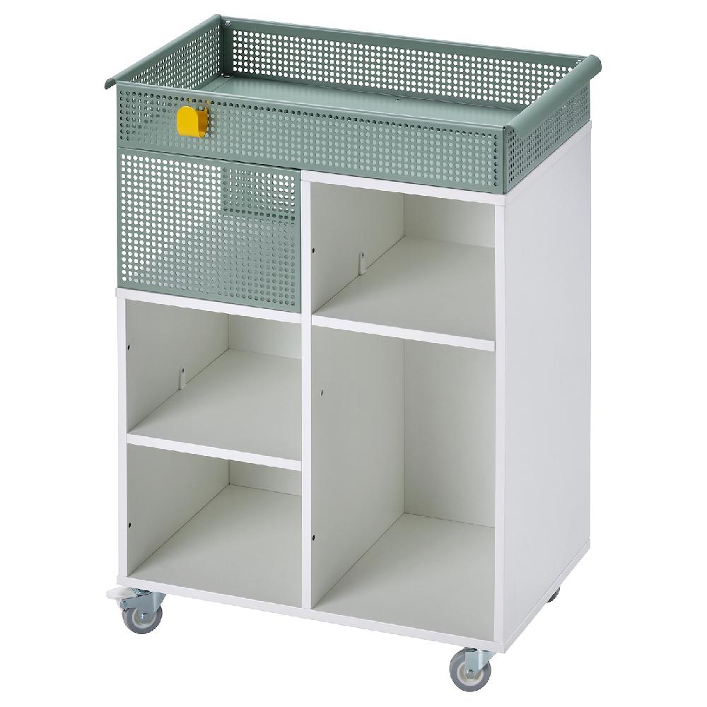 IKEA ÖVNING Carrello bianco/grigio-verde 54x33 cm