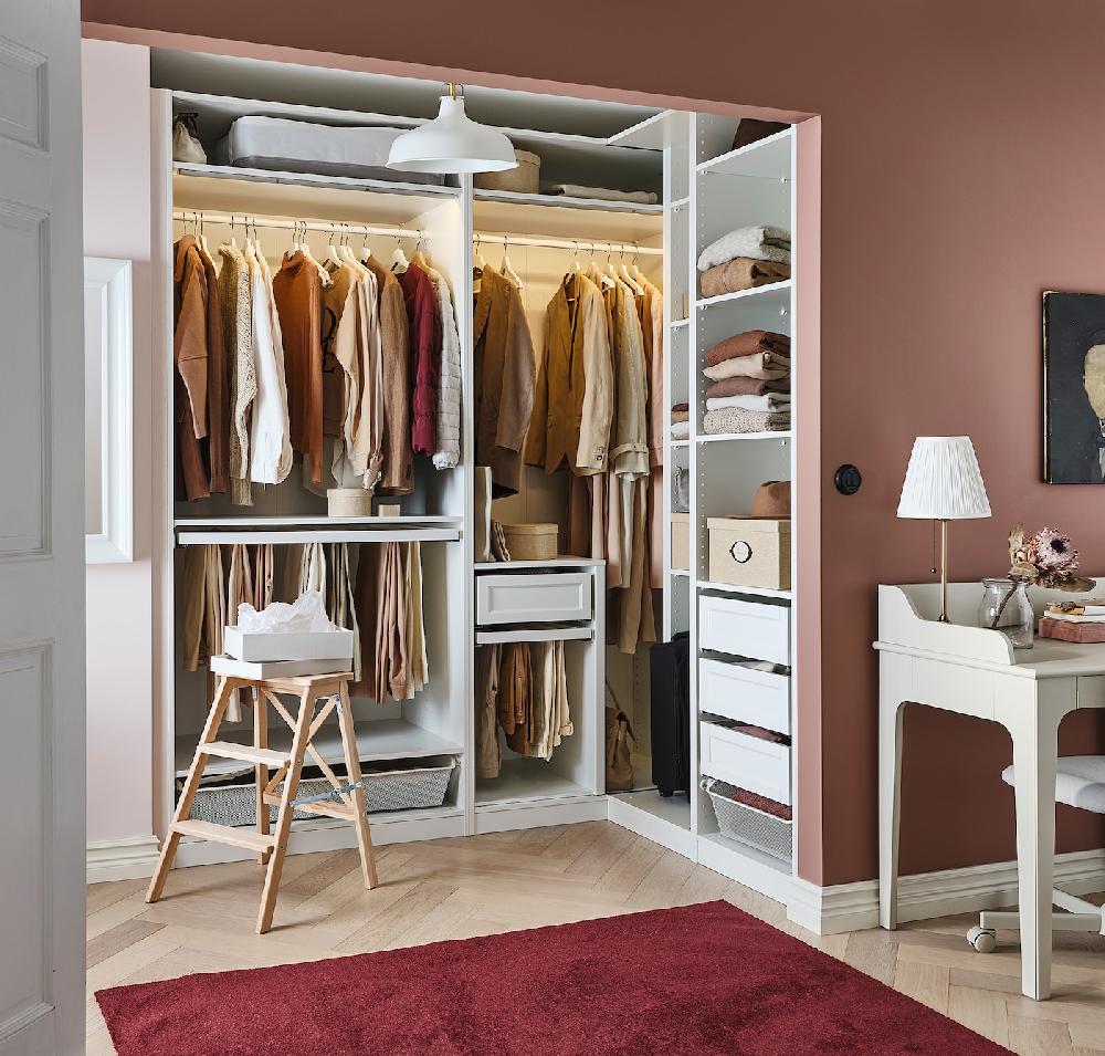 IKEA PAX Guardaroba Angolare Bianco 211/161x236 Cm