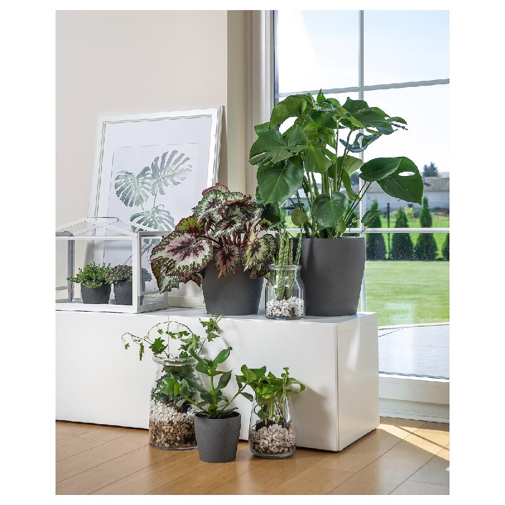 IKEA PERSILLADE Portavasi Grigio Scuro 12 Cm