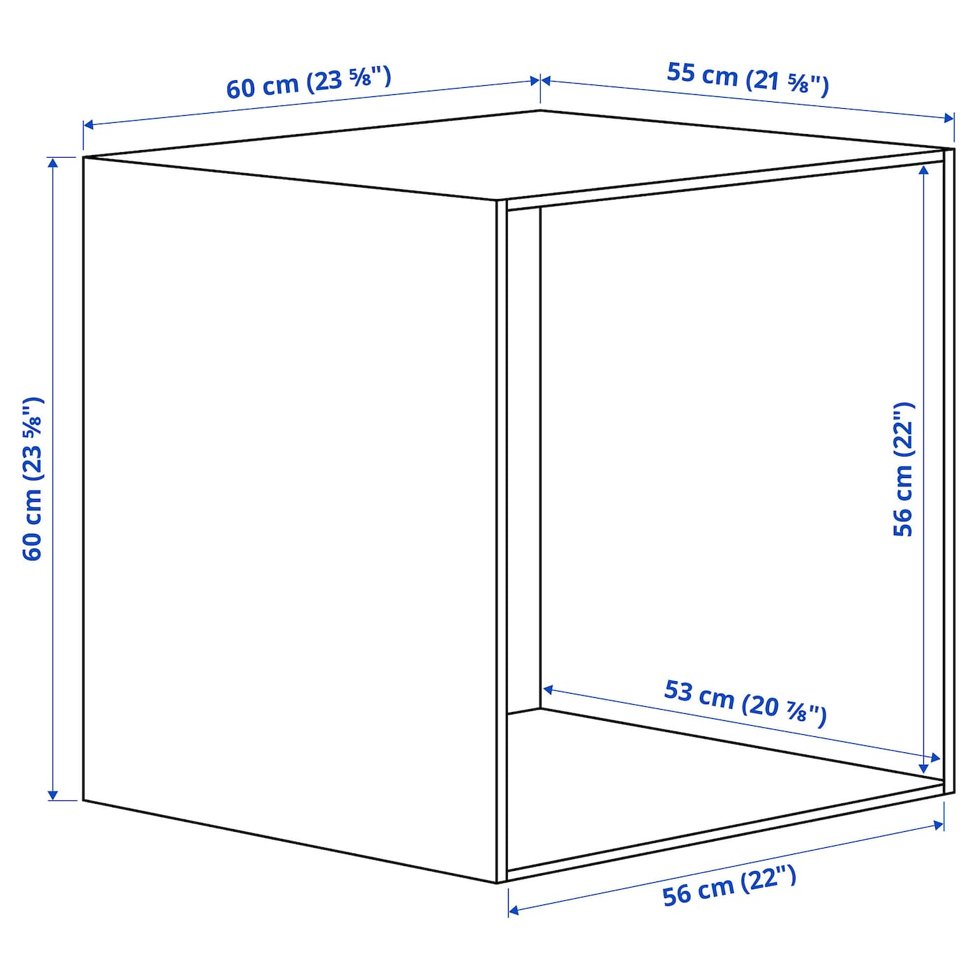 IKEA PLATSA Struttura Bianco 60x55x60 Cm