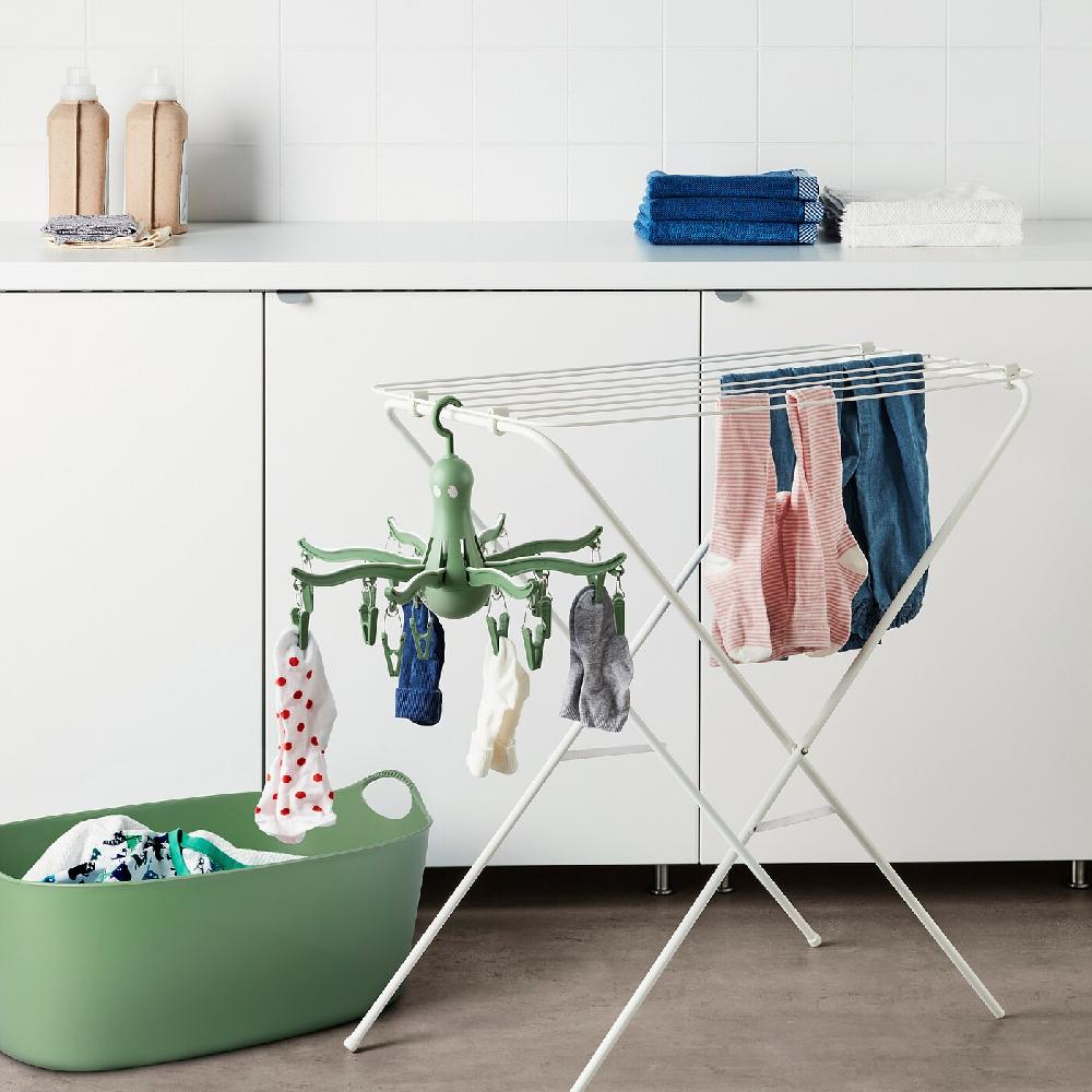 IKEA PRESSA Stendibiancheria Con 16 Mollette Verde