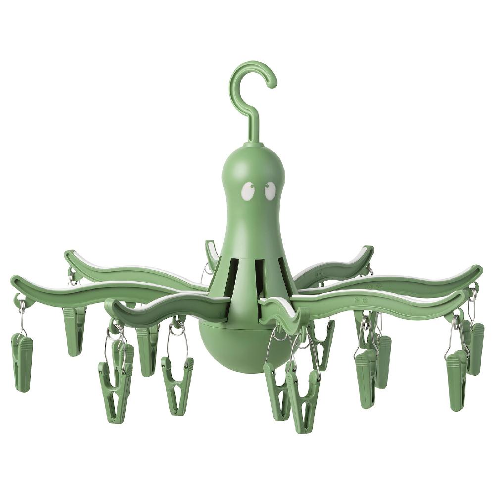 IKEA PRESSA Stendibiancheria con 16 mollette verde