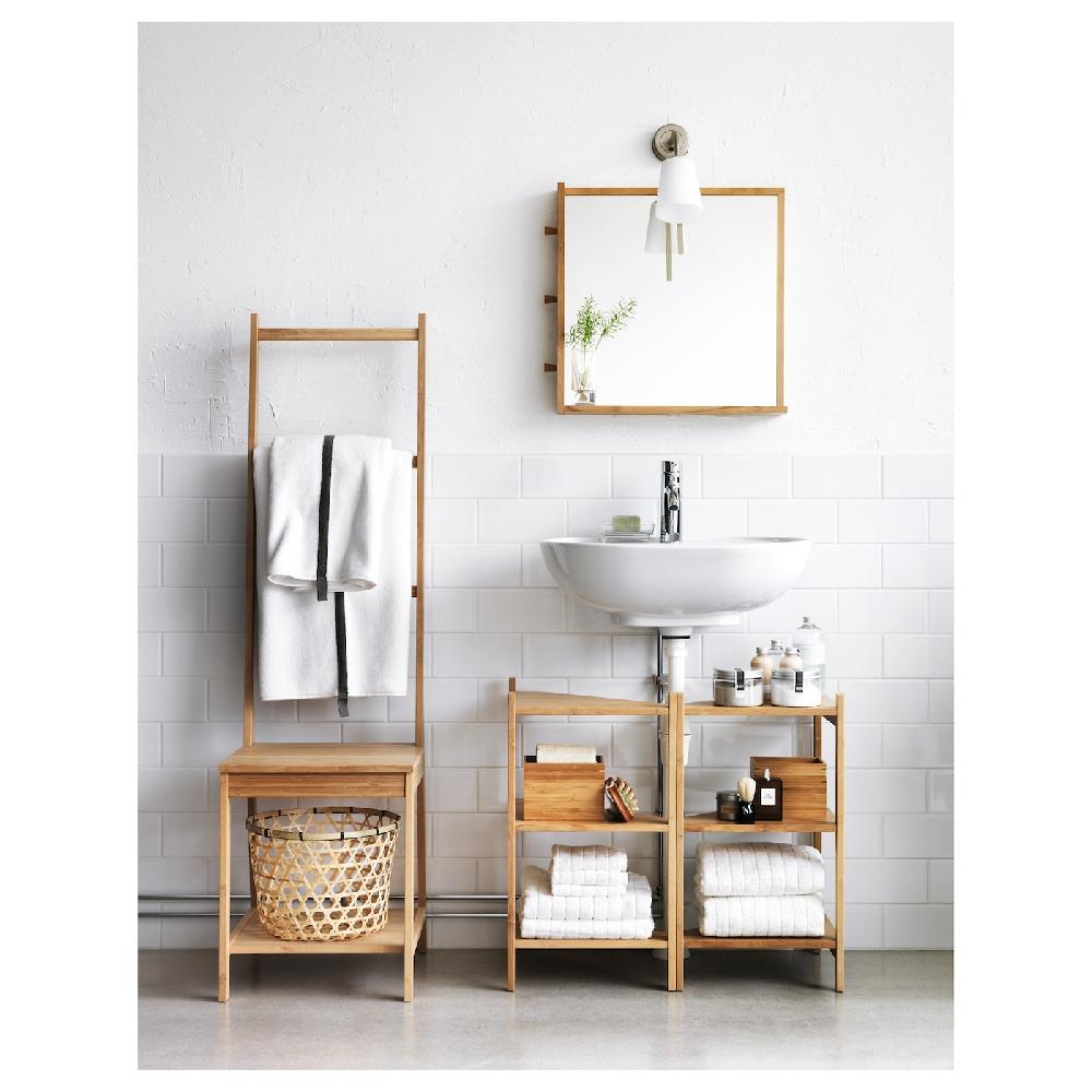 IKEA RÅGRUND Sedia Con Portasciugamani Bambù