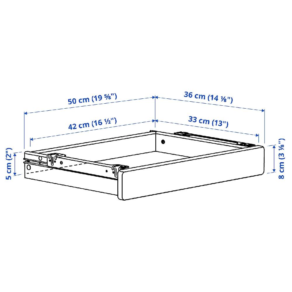 IKEA RELATERA Cassetto Bianco 50x36x8 Cm