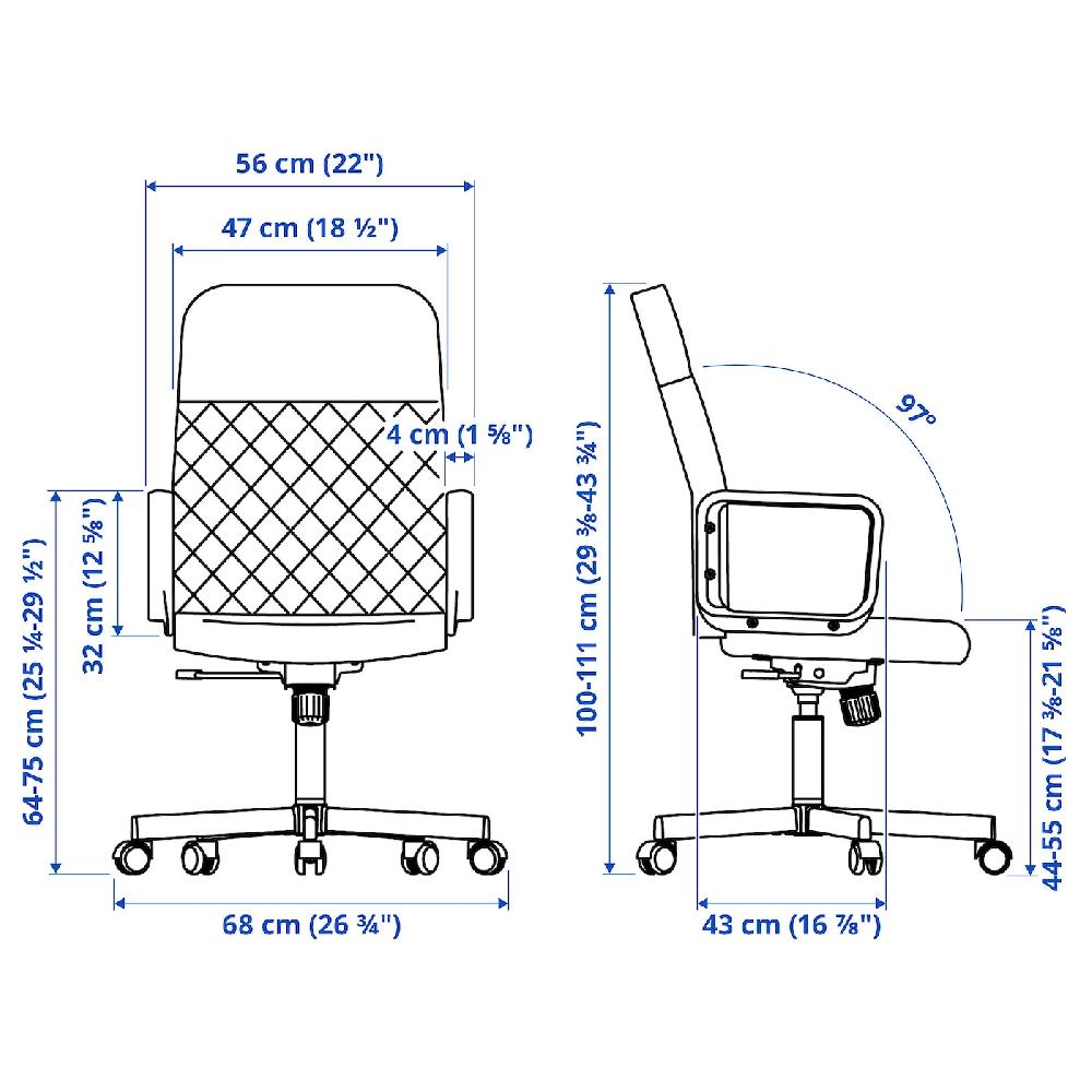 IKEA RENBERGET Sedia Girevole Bomstad Nero