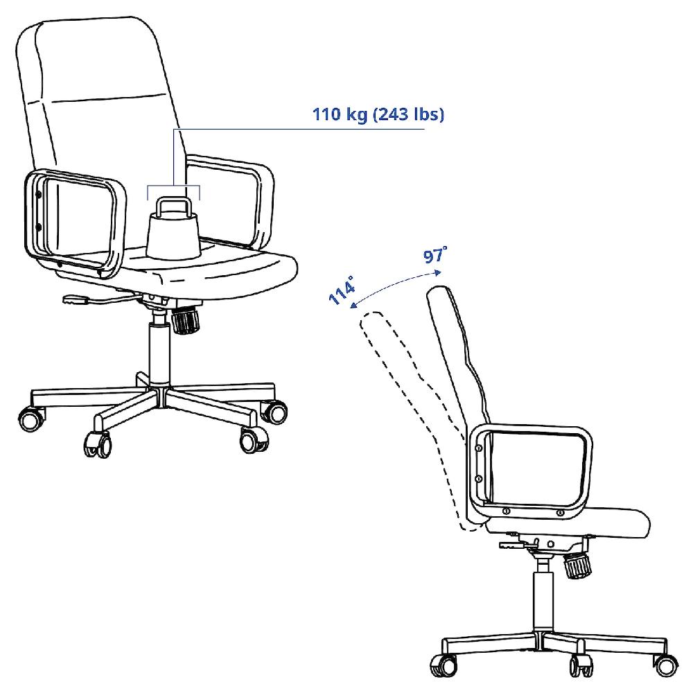 IKEA RENBERGET Sedia Girevole Bomstad Nero