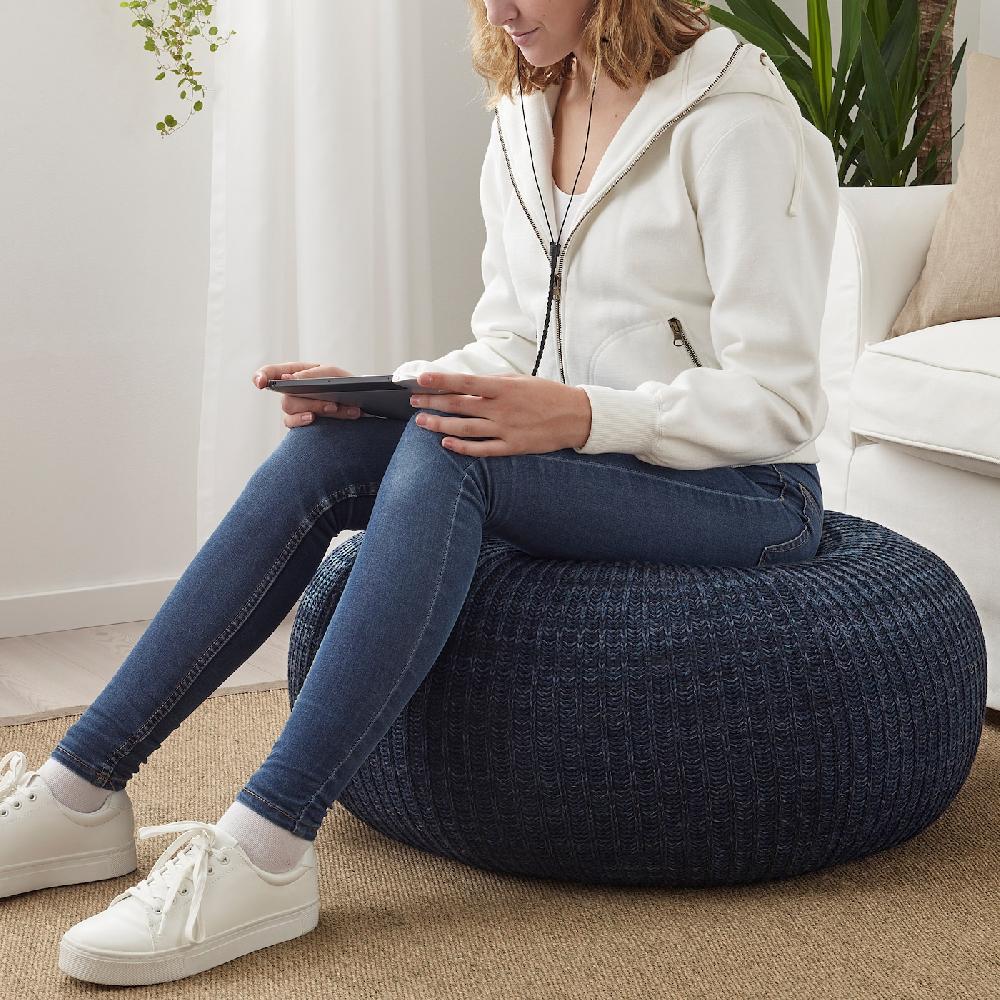 IKEA SANDARED Pouf Blu Scuro 71 Cm