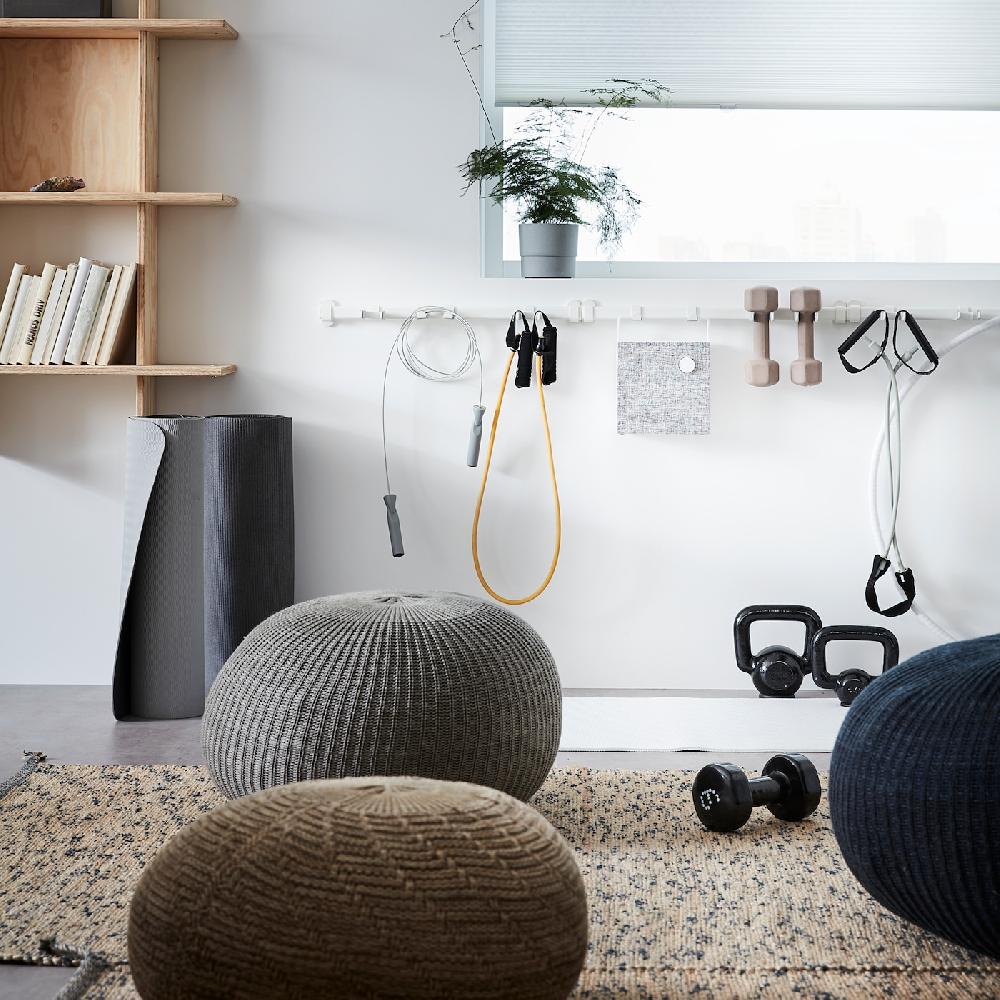 IKEA SANDARED Pouf Grigio 56 Cm