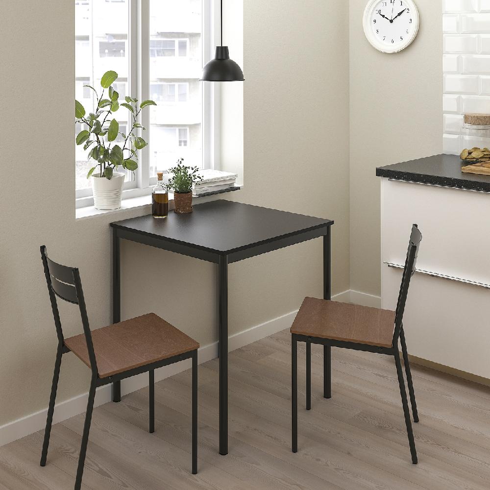 IKEA SANDSBERG Sedia Nero/mordente Marrone