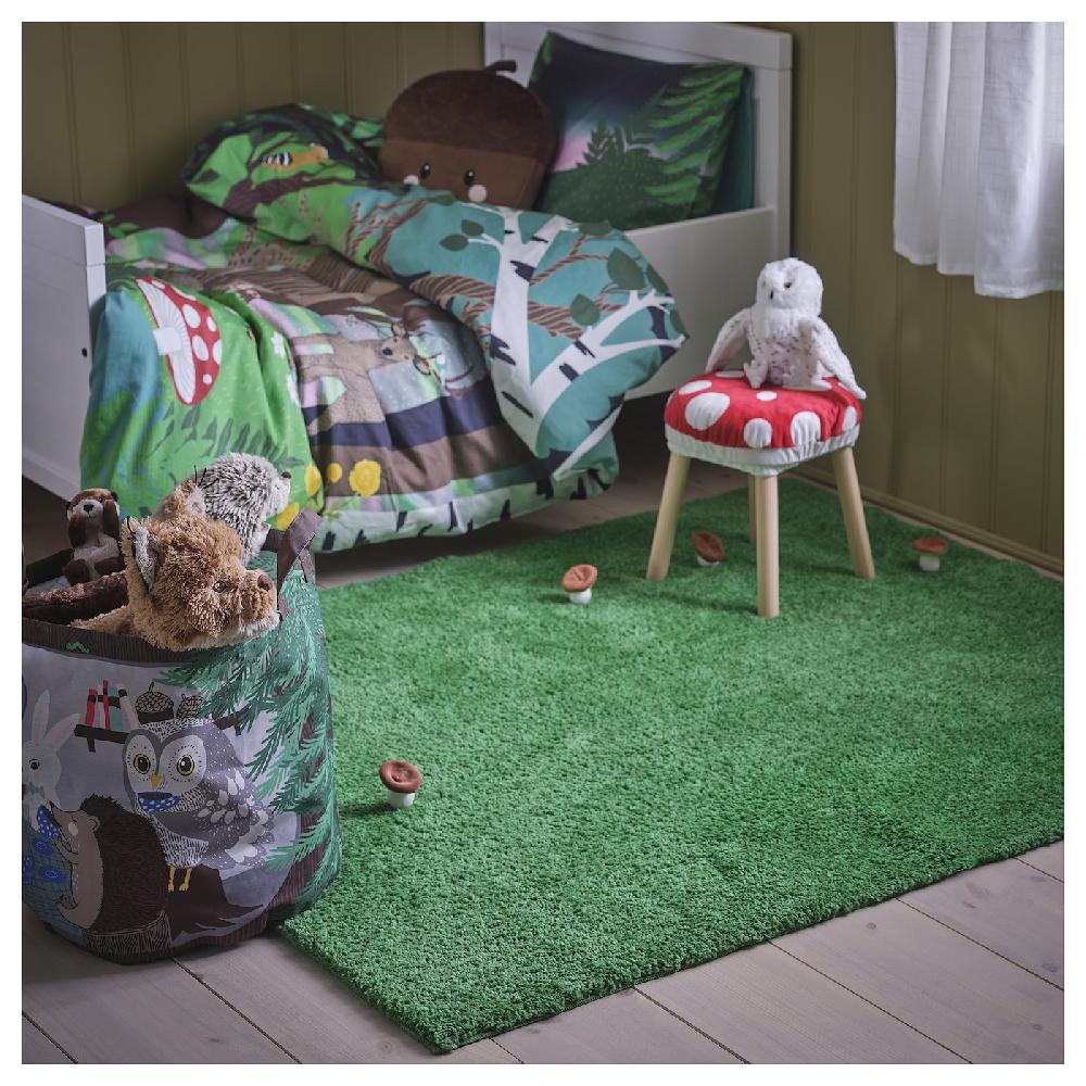 IKEA SKOGSDUVA Tappeto Pelo Lungo Verde 133x160 Cm