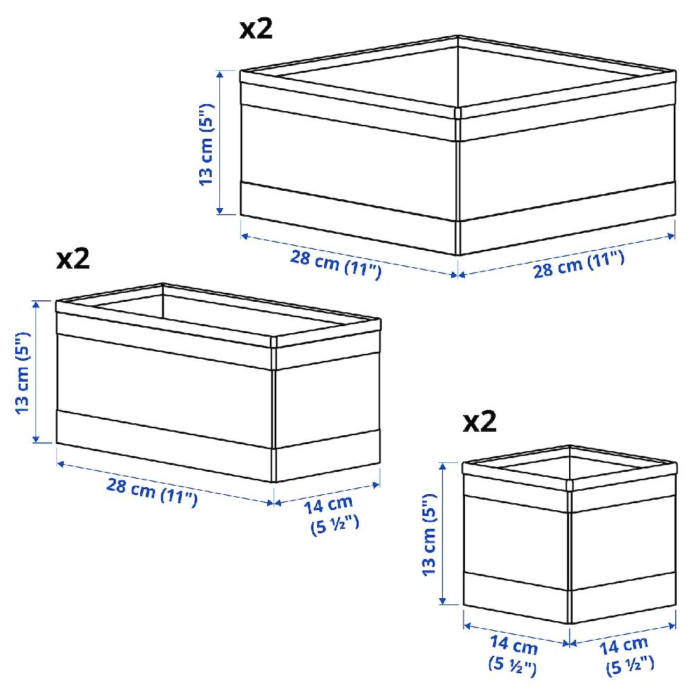 IKEA SKUBB Set Di 6 Scatole Bianco