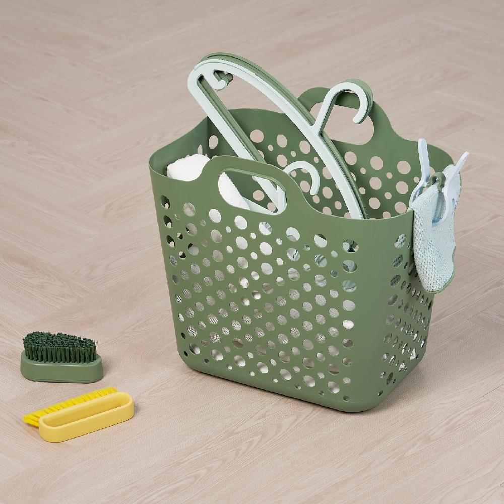 IKEA SLIBB Portabiancheria Flessibile Verde 24 L