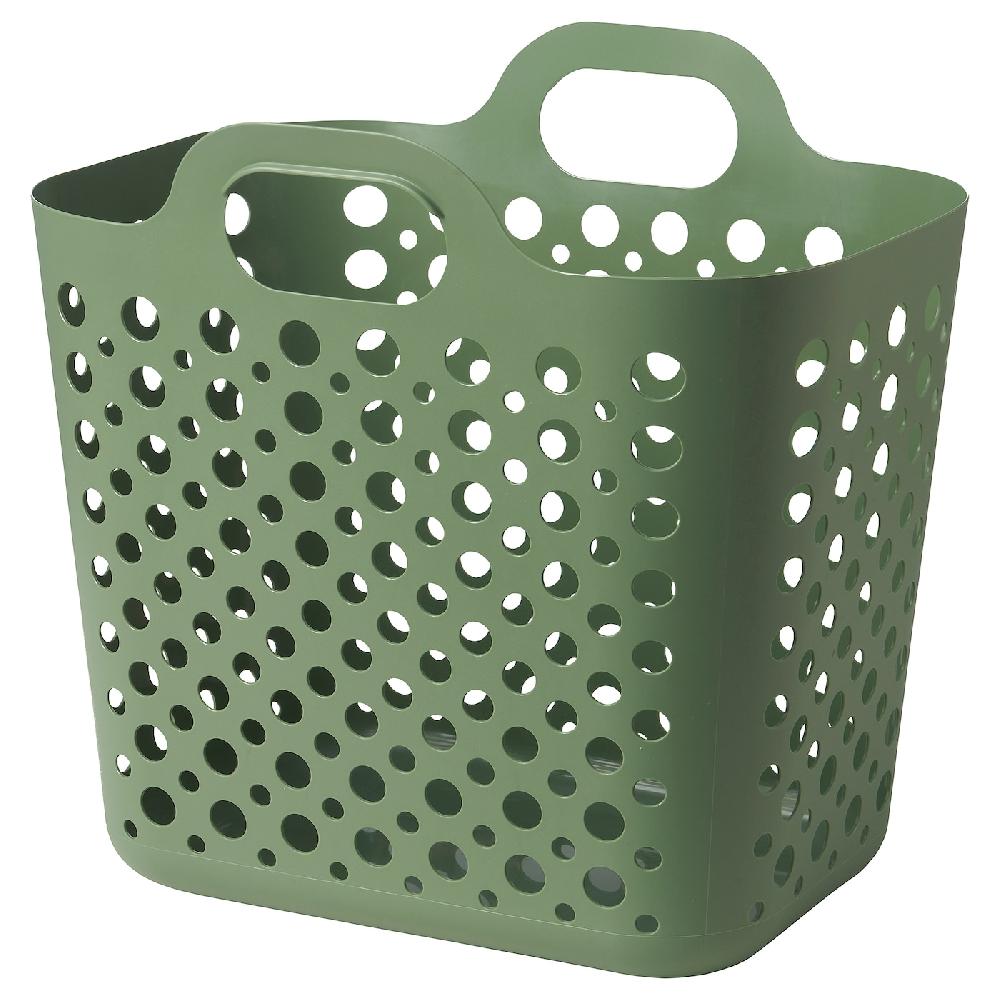 IKEA SLIBB Portabiancheria flessibile verde 24 l