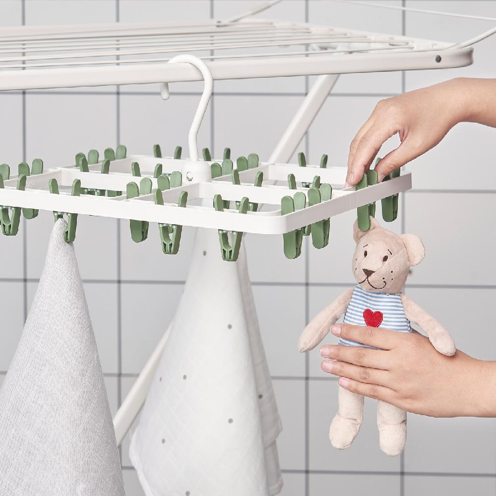 IKEA SLIBB Stendibiancheria Con 24 Mollette Verde