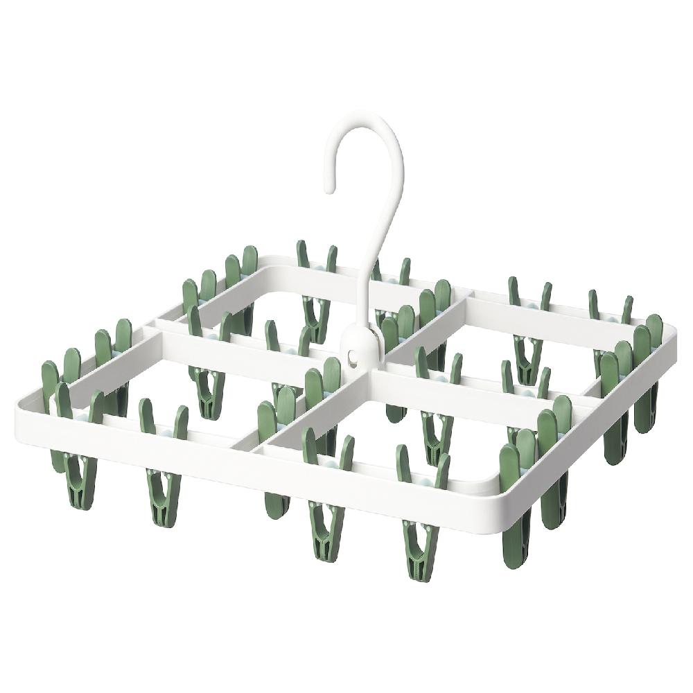 IKEA SLIBB Stendibiancheria con 24 mollette verde