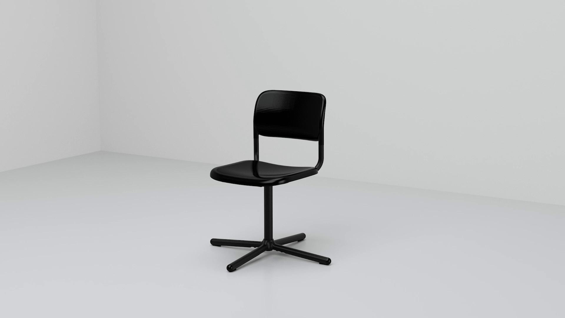 IKEA SMÄLLEN Sedia Girevole Nero