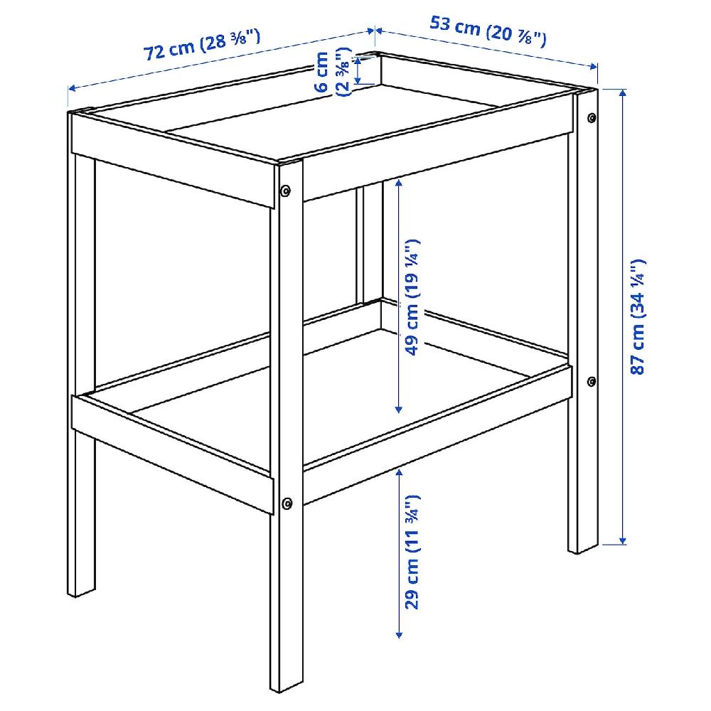 IKEA SNIGLAR Fasciatoio Faggio/bianco 72x53 Cm