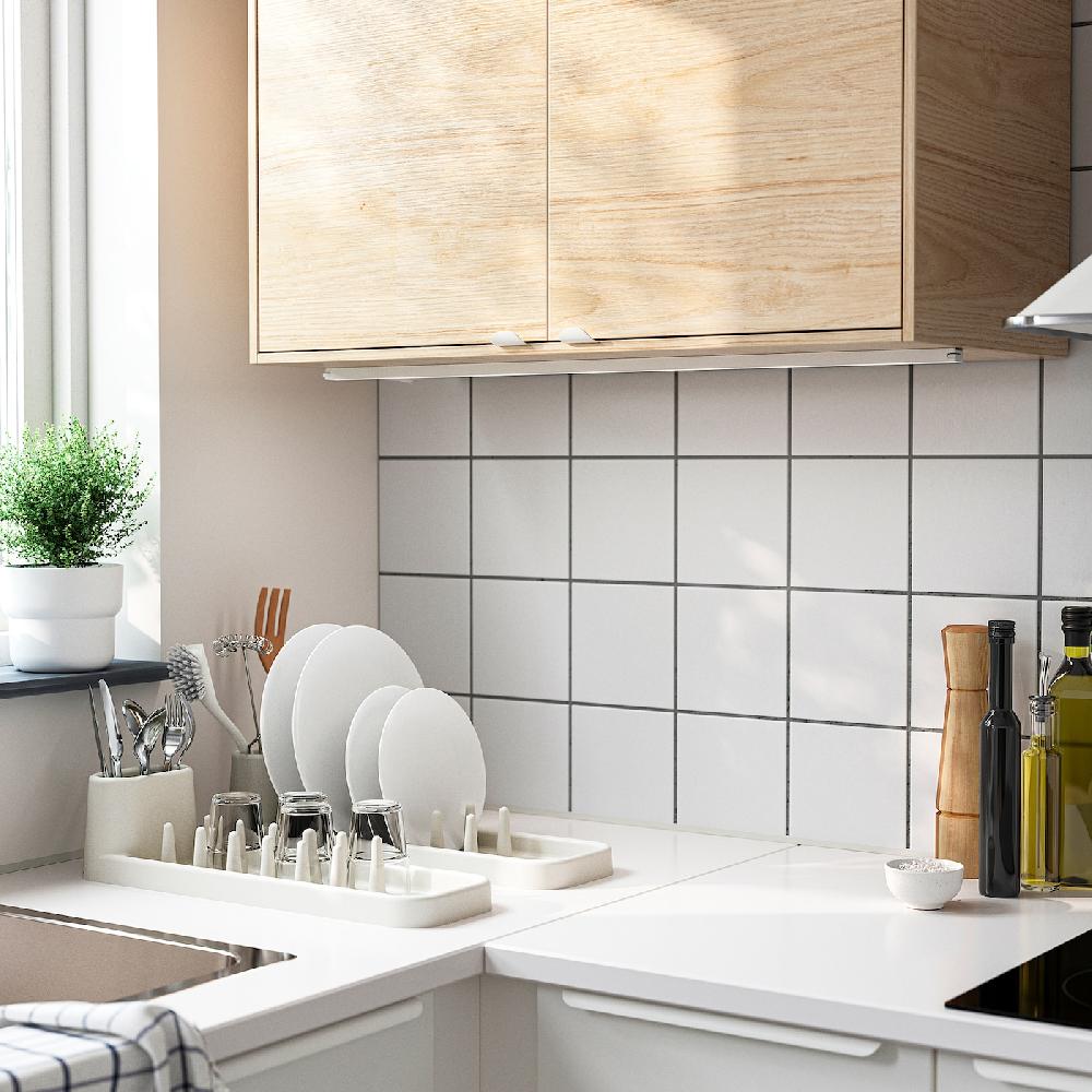 IKEA STÄMLING Scolapiatti Bianco Sporco 48 Cm