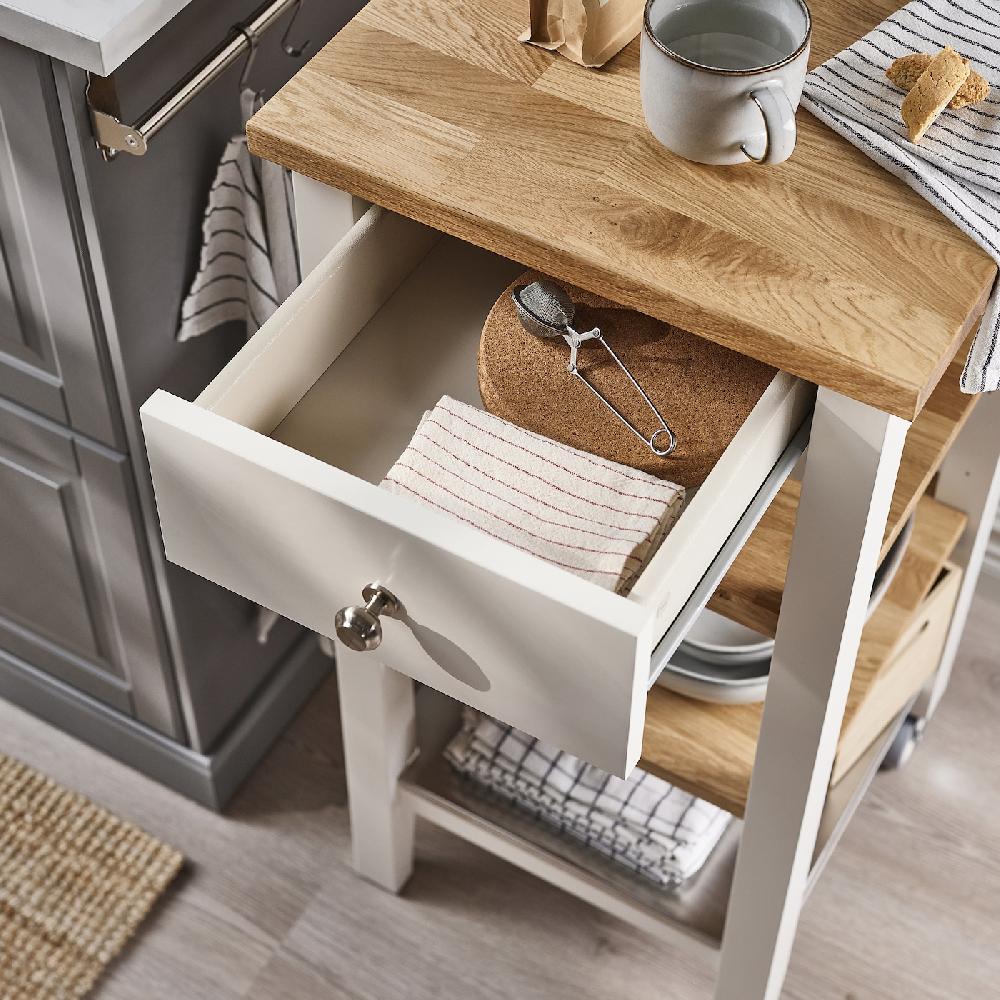 IKEA STENSTORP Carrello Bianco/rovere 45x43x90 Cm