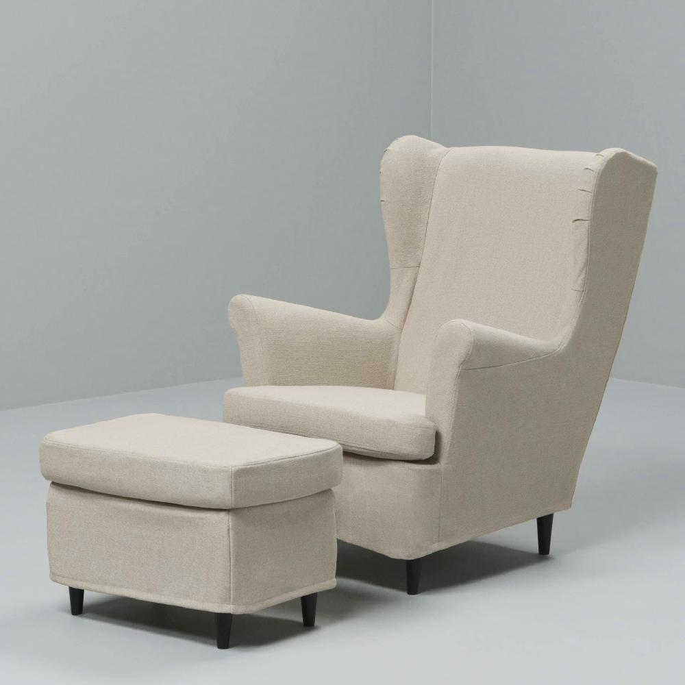 IKEA STRANDMON Fodera Per Poggiapiedi Naggen Beige