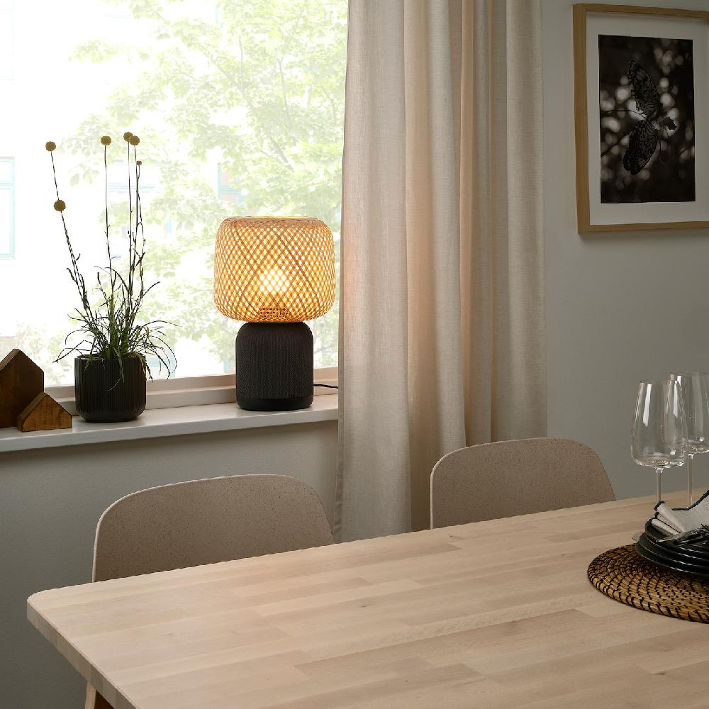 IKEA SYMFONISK Lampada/cassa Wi-Fi/paralume Bambù