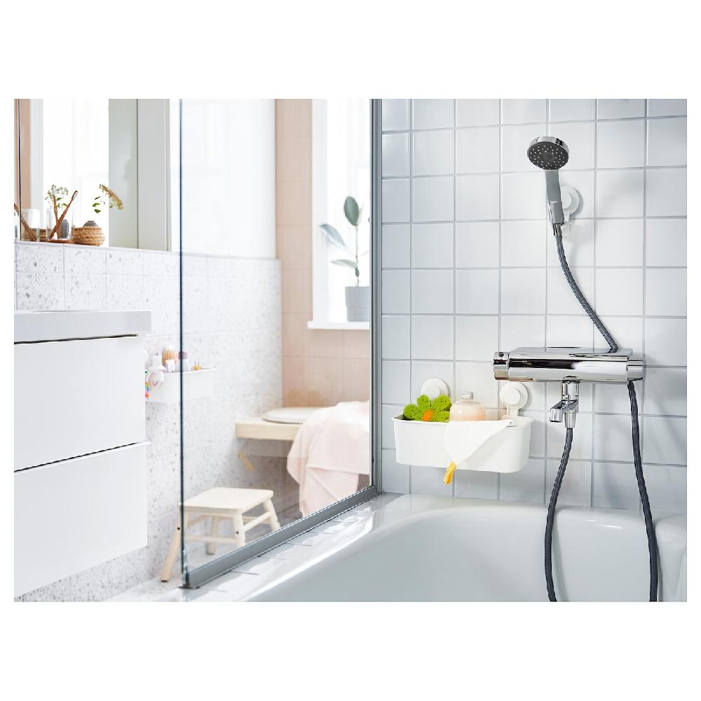 IKEA TISKEN Cestino Con Ventosa Bianco
