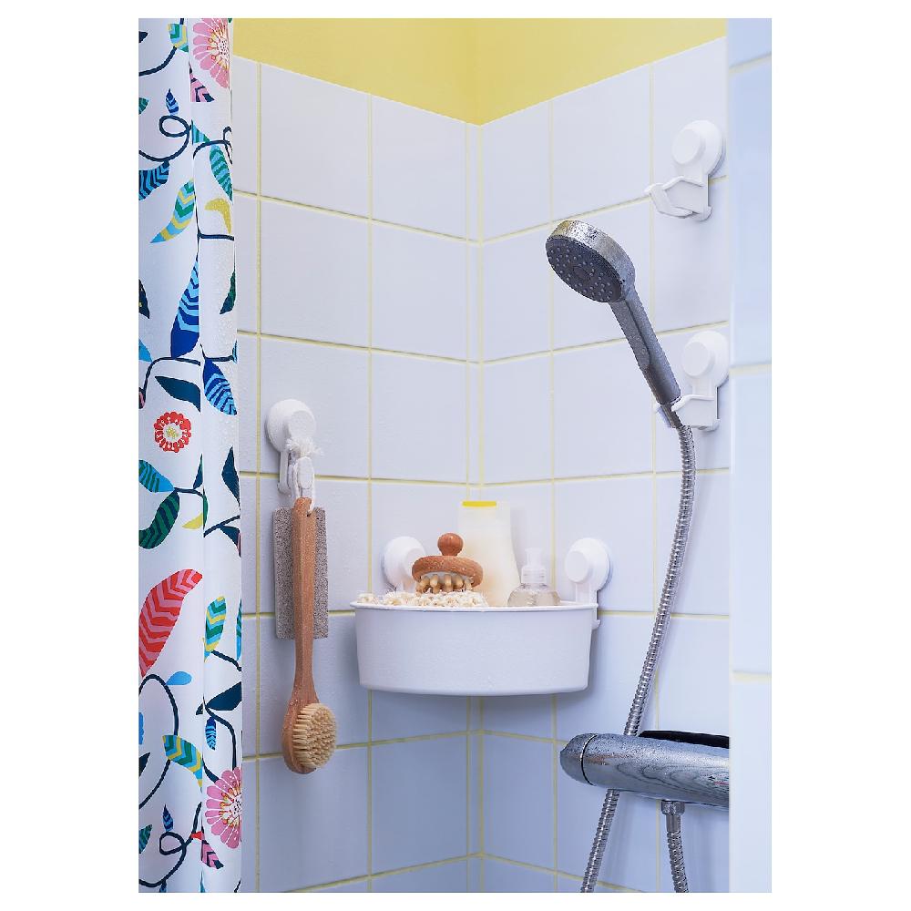 IKEA TISKEN Mensola Angolare Con Ventosa Bianco
