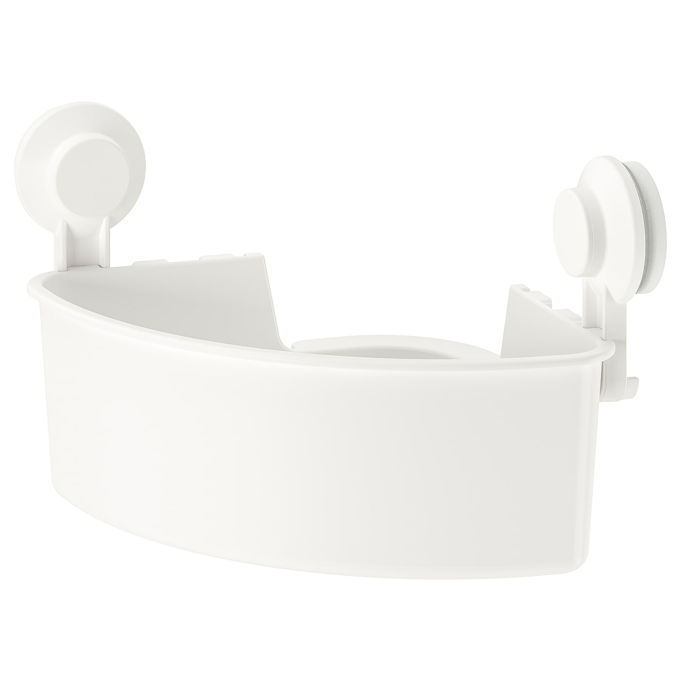IKEA TISKEN Mensola angolare con ventosa bianco