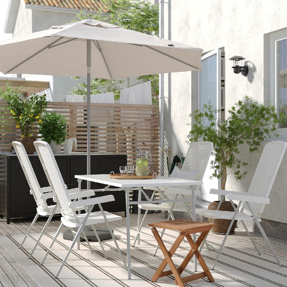 IKEA TORPARÖ Sedia Relax Da Giardino Bianco/grigio