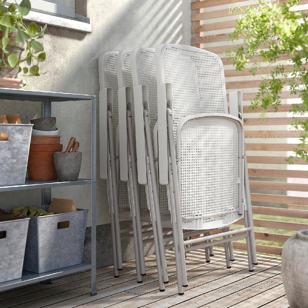 IKEA TORPARÖ Sedia Relax Da Giardino Bianco/grigio