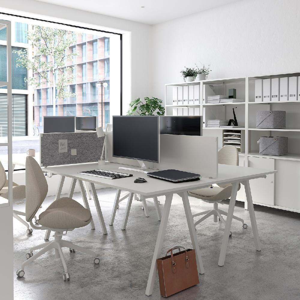 IKEA TROTTEN Piano Tavolo Bianco 160x80 Cm