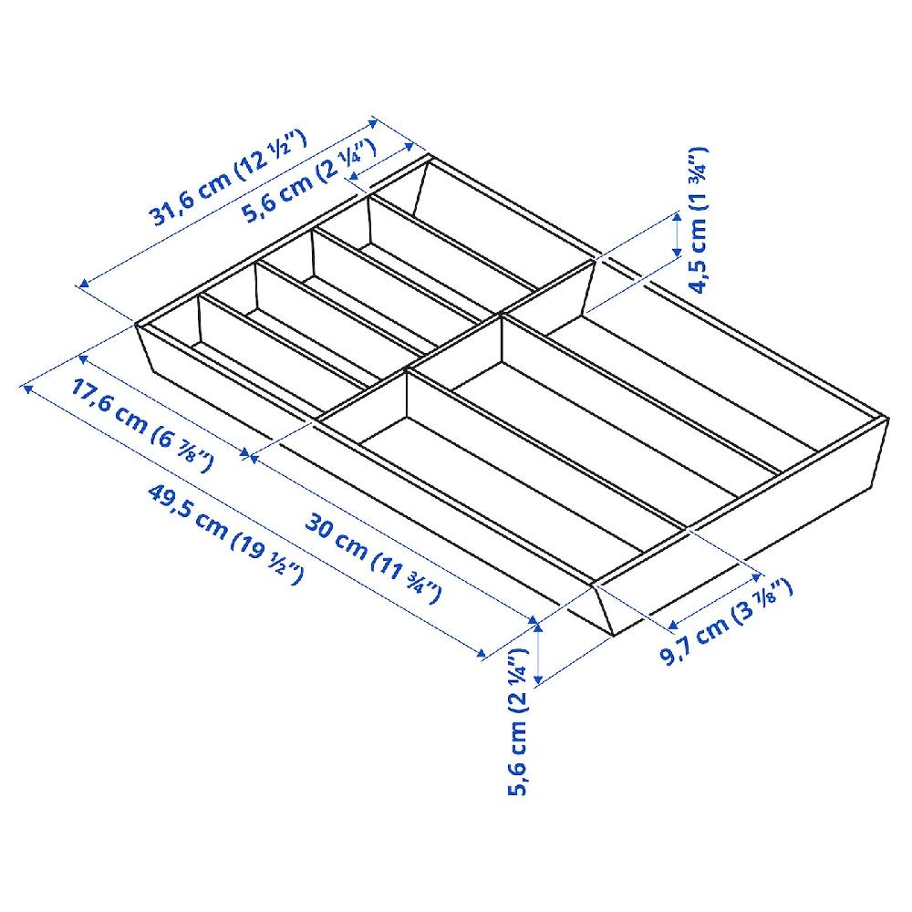 IKEA UPPDATERA Portaposate Bambù Chiaro 32x50 Cm