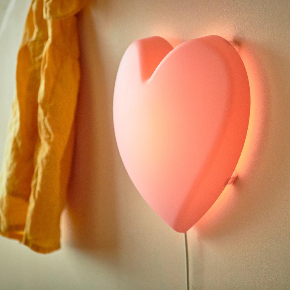 IKEA UPPLYST Lampada Da Parete A LED Cuore Rosa