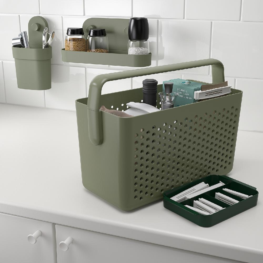 IKEA UPPRÄMEN Cestino Grigio-verde 35x17x25 Cm