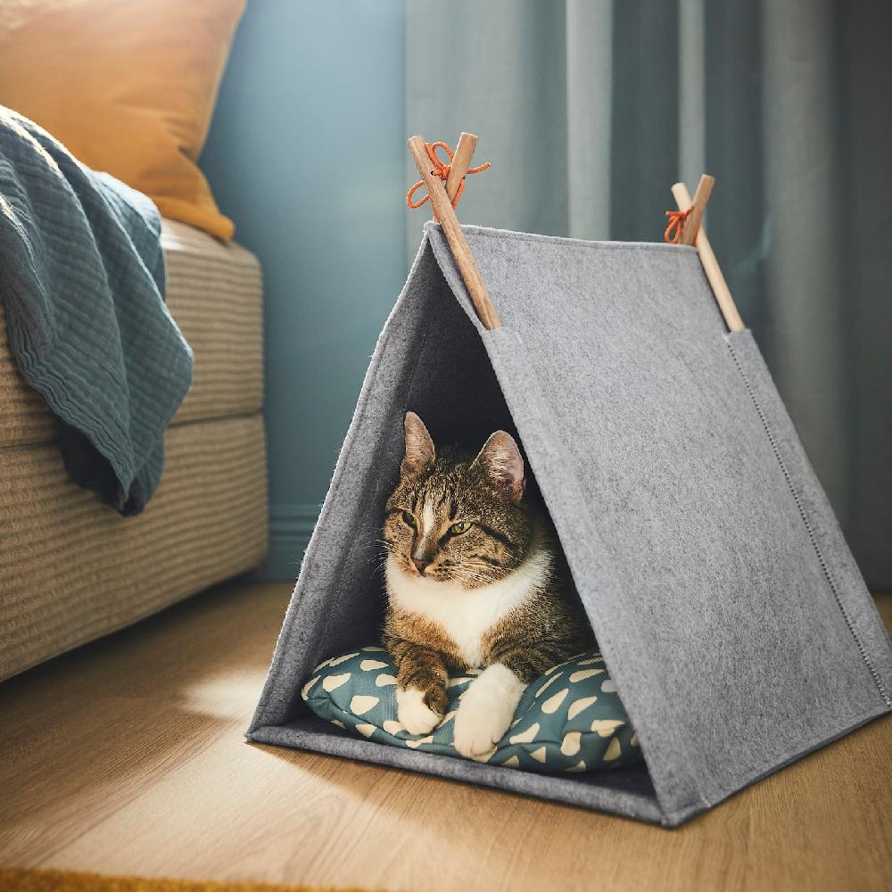 IKEA UTSÅDD Casetta Per Gatti Grigio/feltro